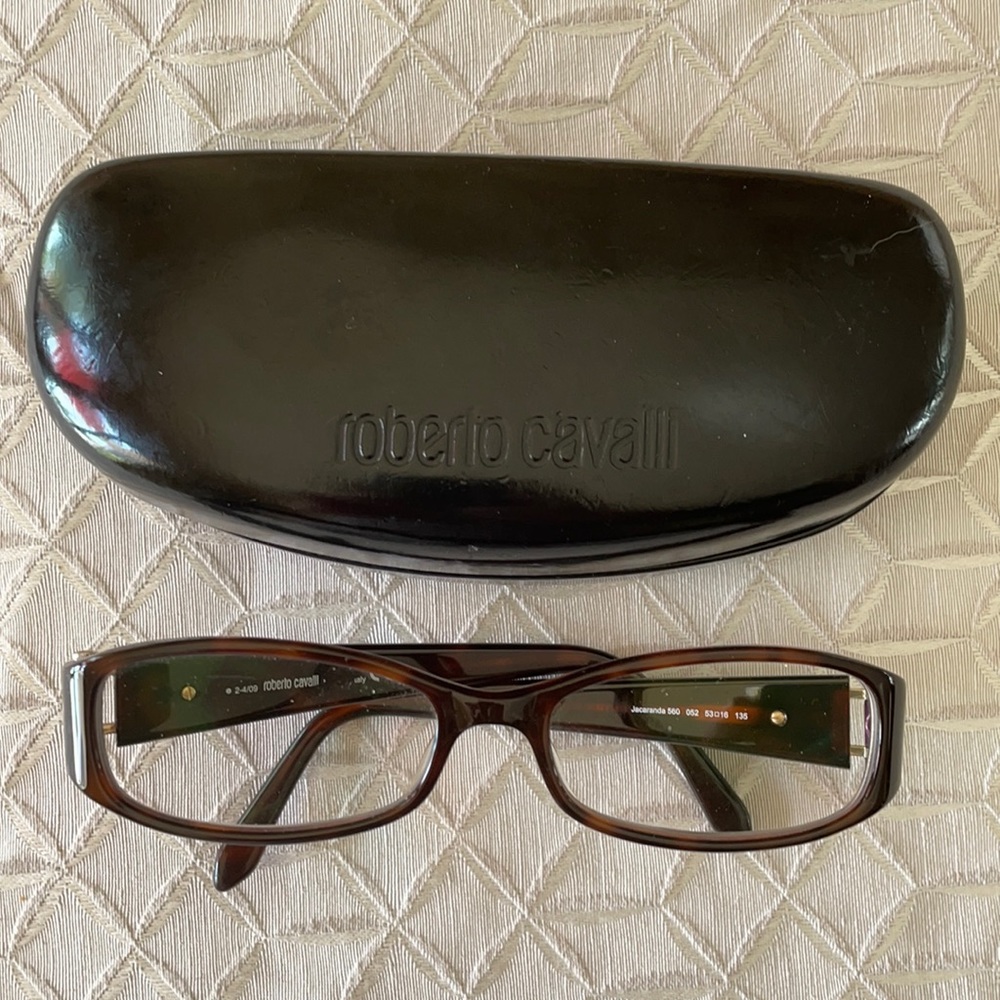 ROBERTO CAVALLI glasses. Dark brown tortoiseshell frame.  Like new condition.